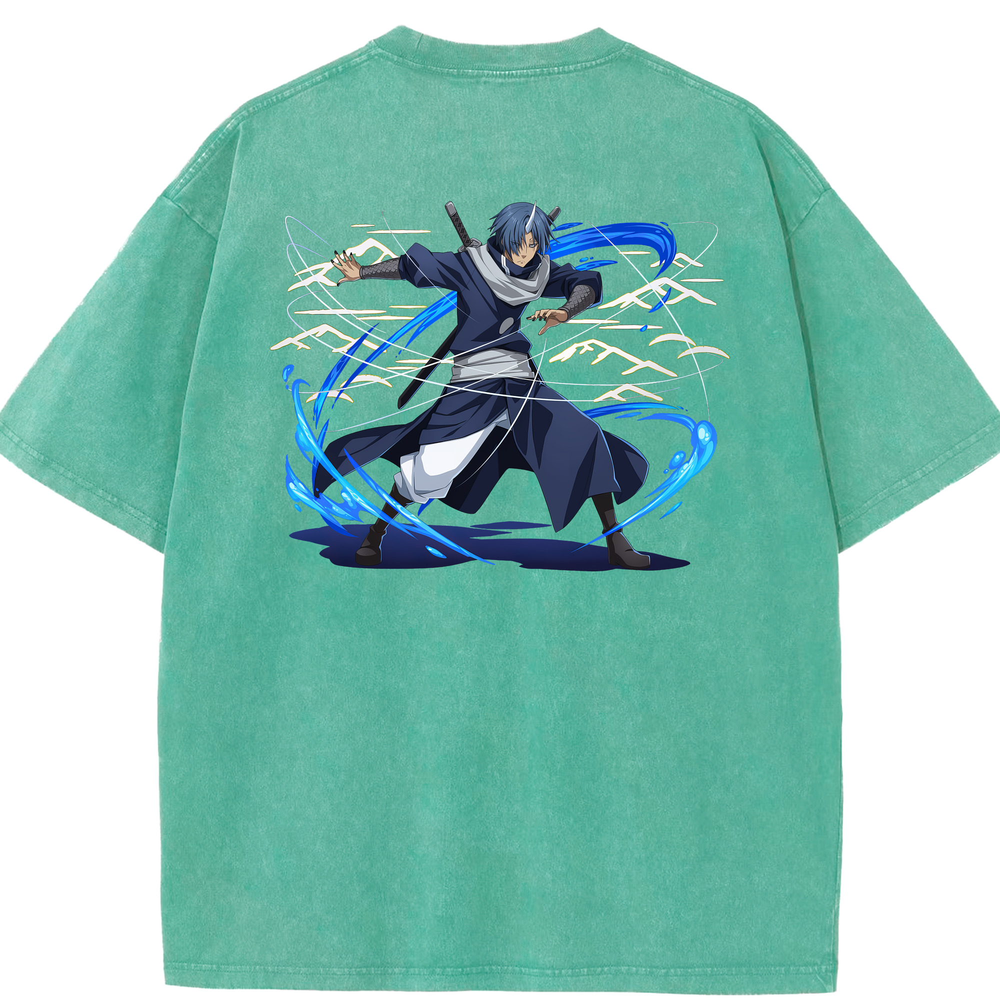 （画像用） 転スラ Regarding Reincarnated to Slime 綿100% ヴィンテージ風 半袖Tシャツ（背面プリント）